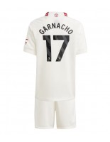 Manchester United Alejandro Garnacho #17 Alternativní dres pro děti 2023-24 Krátký Rukáv (+ trenýrky)